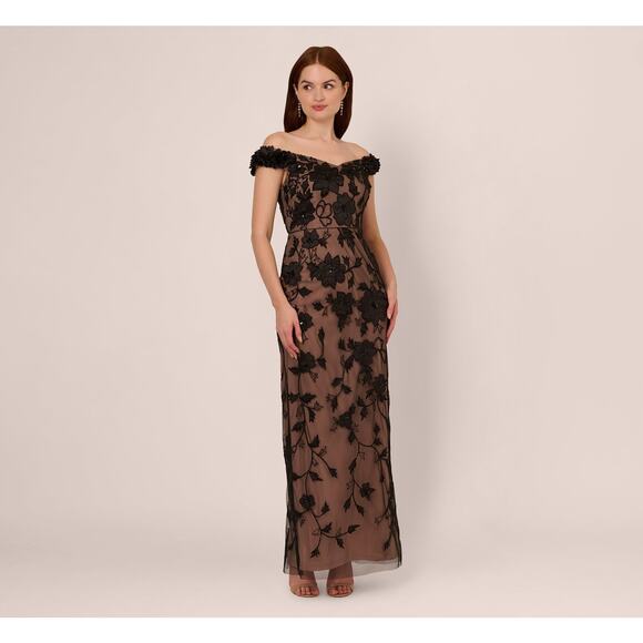 Adrianna Papell | Dresses | Adrianna Papell Offtheshoulder Rosette ...